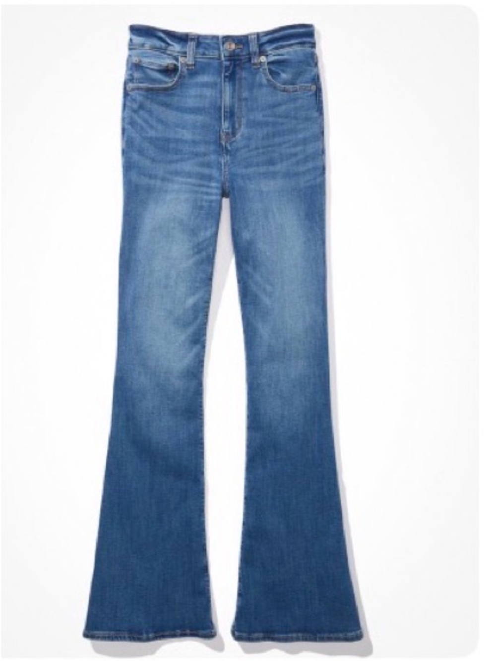 American Eagle Outfitters Mid-Blue High-Rise Flare Jeans